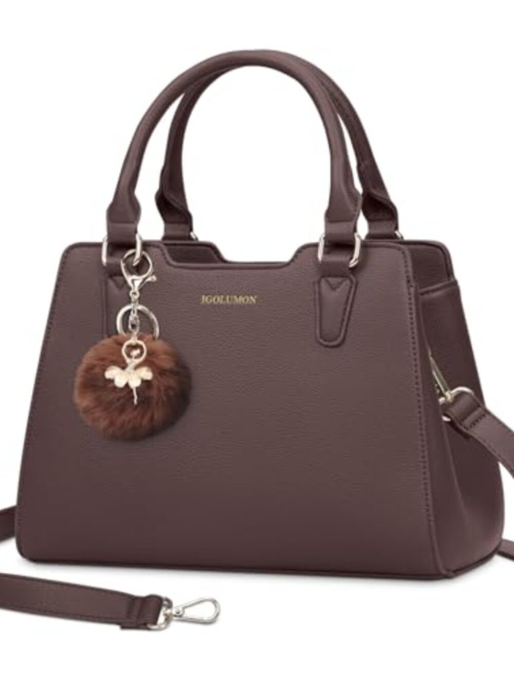 PU Leather Top-Handle Satchel Handbag Crossbody Tote